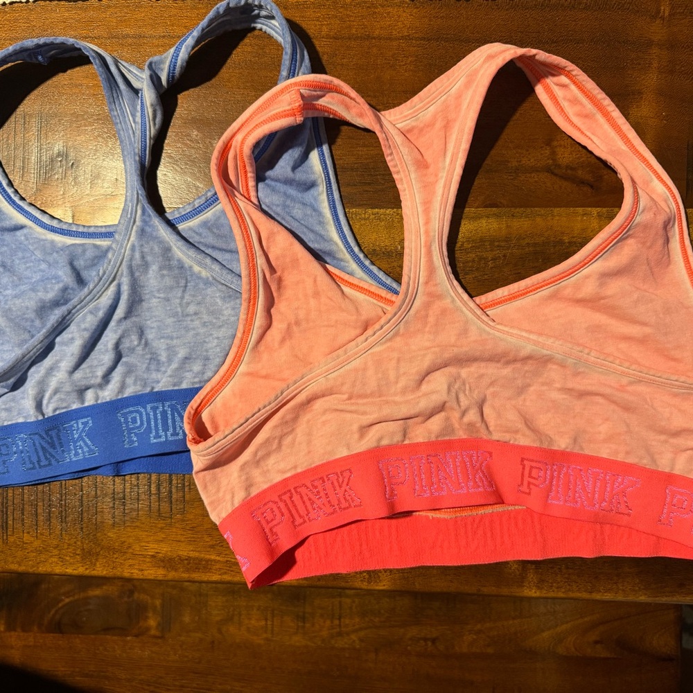 PINK Victoria's Secret Blue and Pink Sports Bras